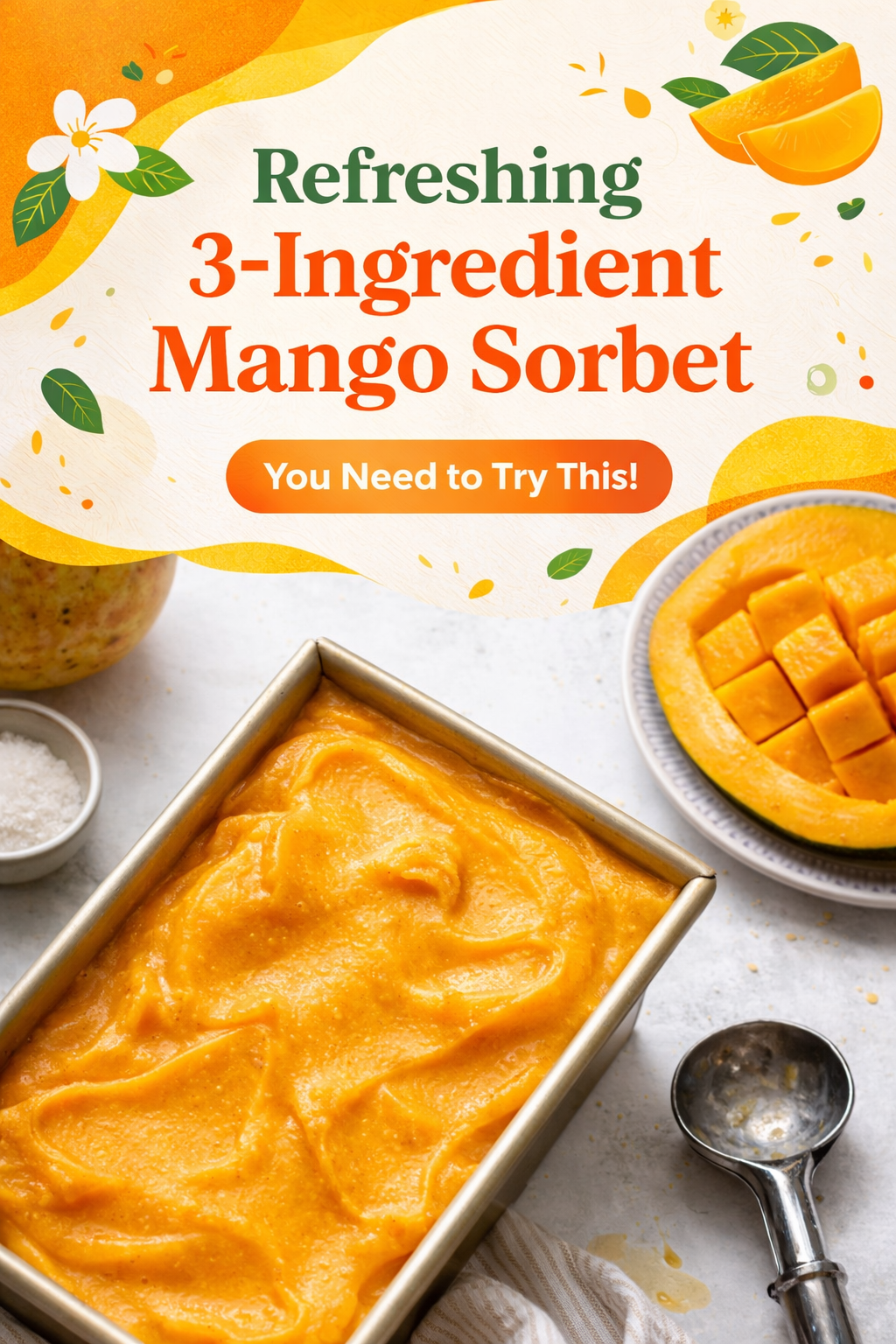 Easy Mango Sorbet Trio