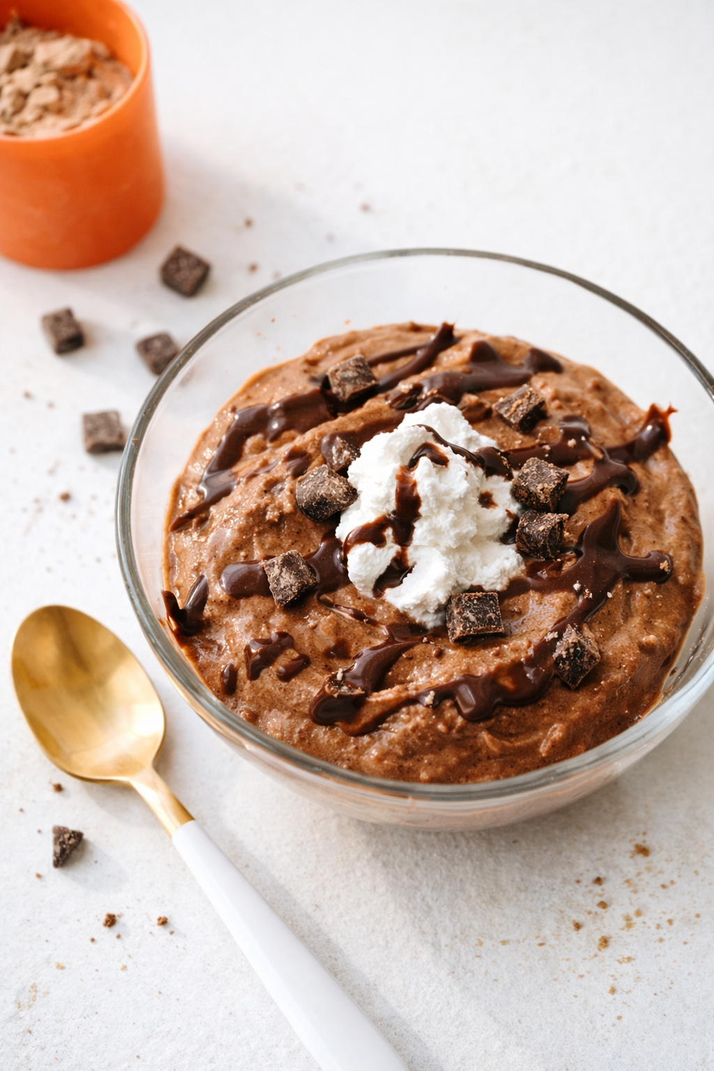 Fluffy Chocolate Protein Mousse Bowl