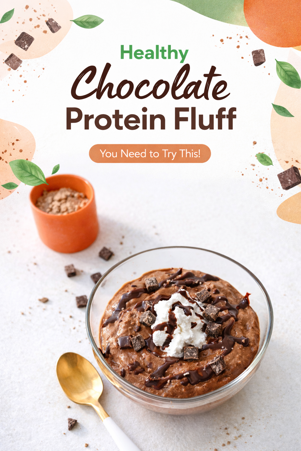 Fluffy Chocolate Protein Mousse Bowl