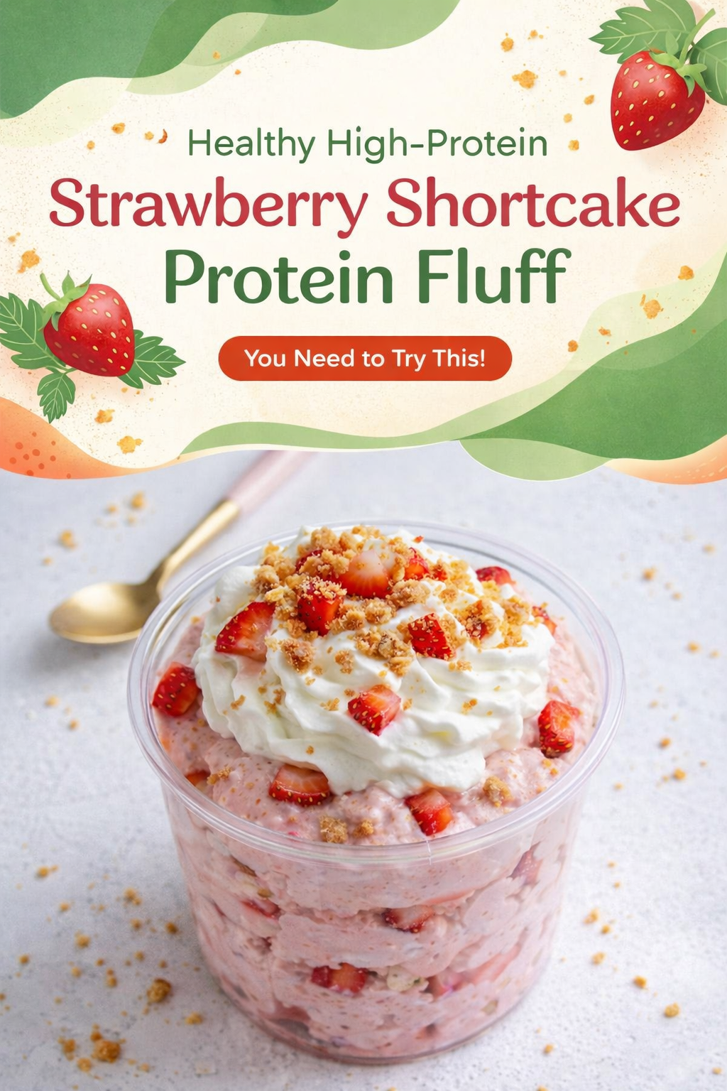 Fluffy High-Protein Strawberry Shortcake Bowl