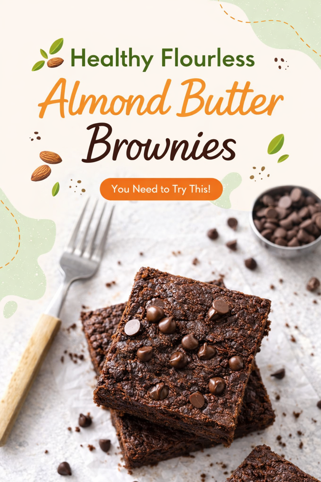 Fudgy Almond Butter Brownies With No Flour