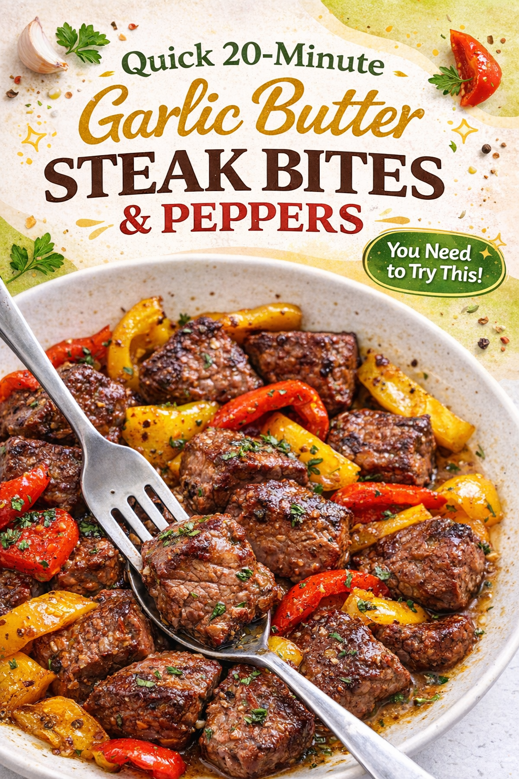 Garlic Butter Steak Bites with Peppers