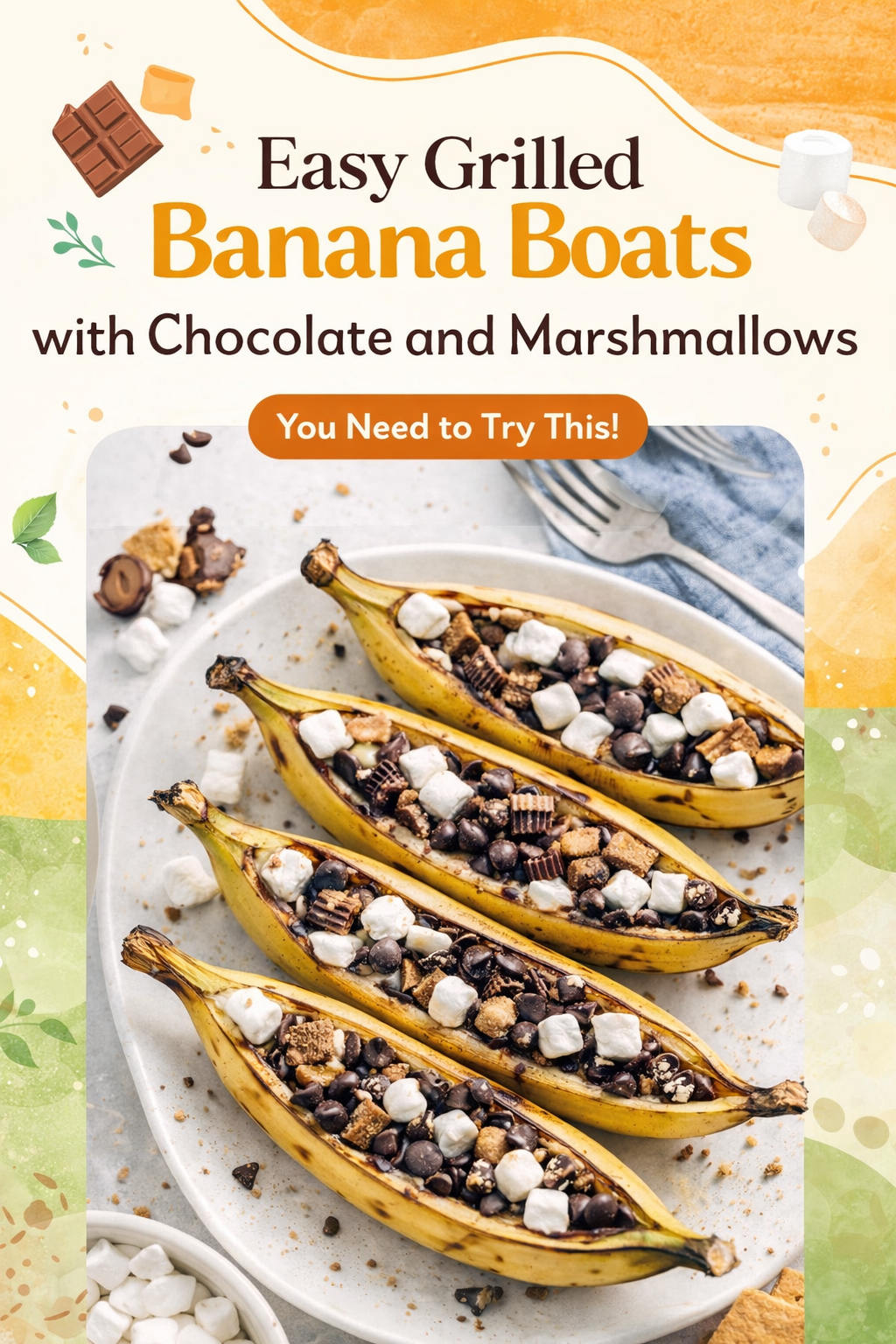 Grilled Chocolate Marshmallow Banana Boats
