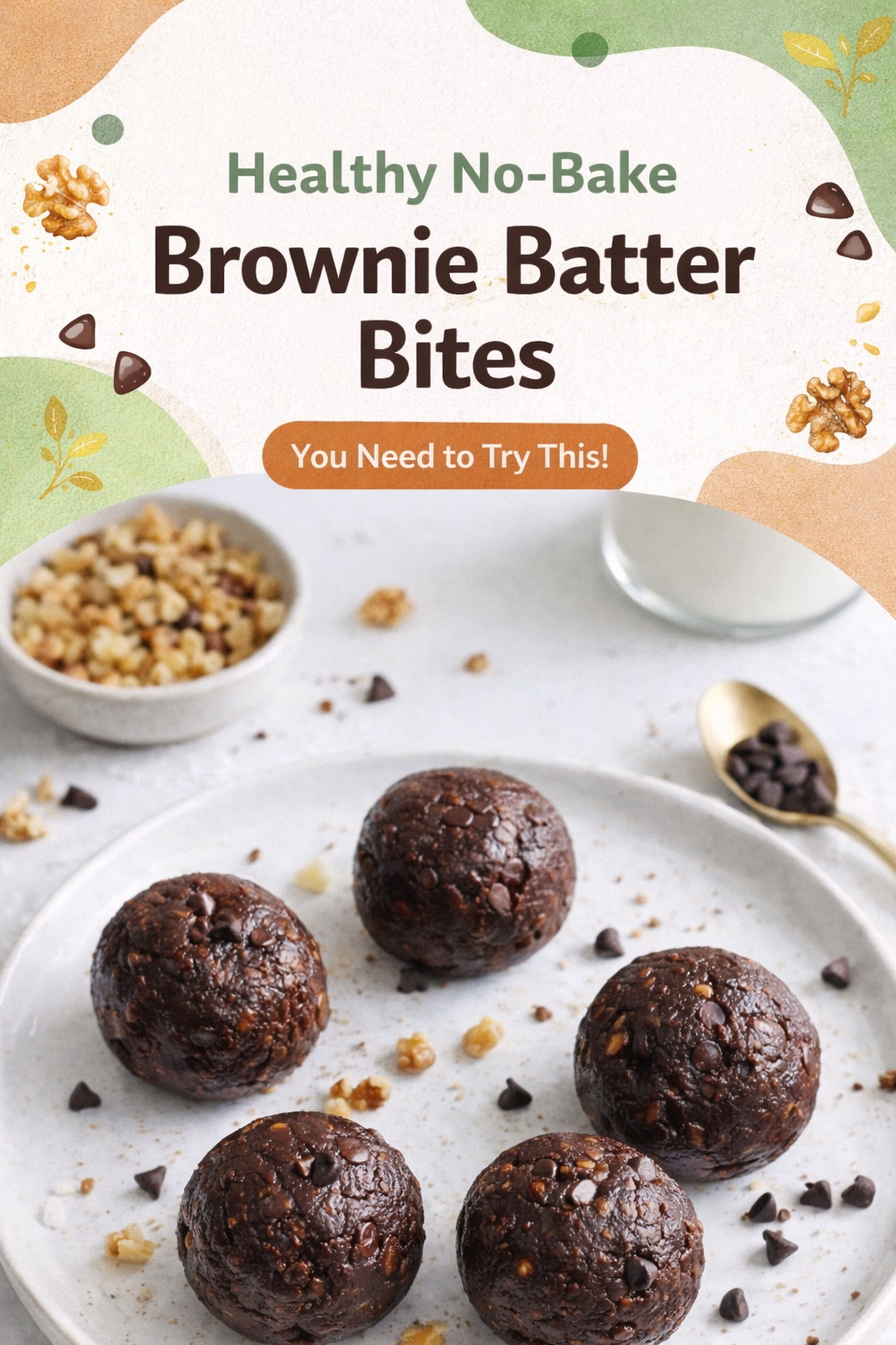 Healthy No-Bake Brownie Batter Bites Recipe