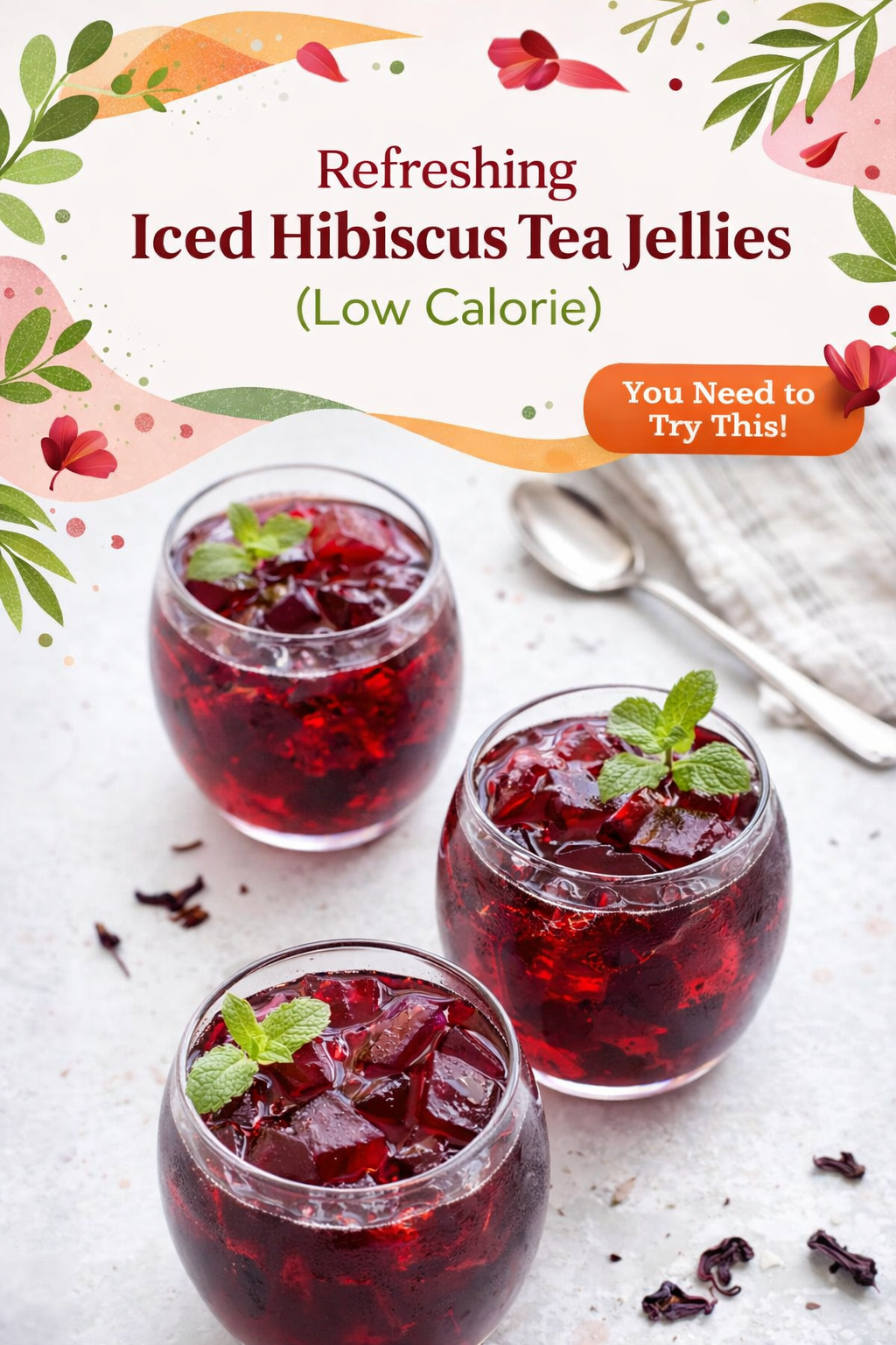 Hibiscus Tea Jellies Light Refreshing Low Calorie