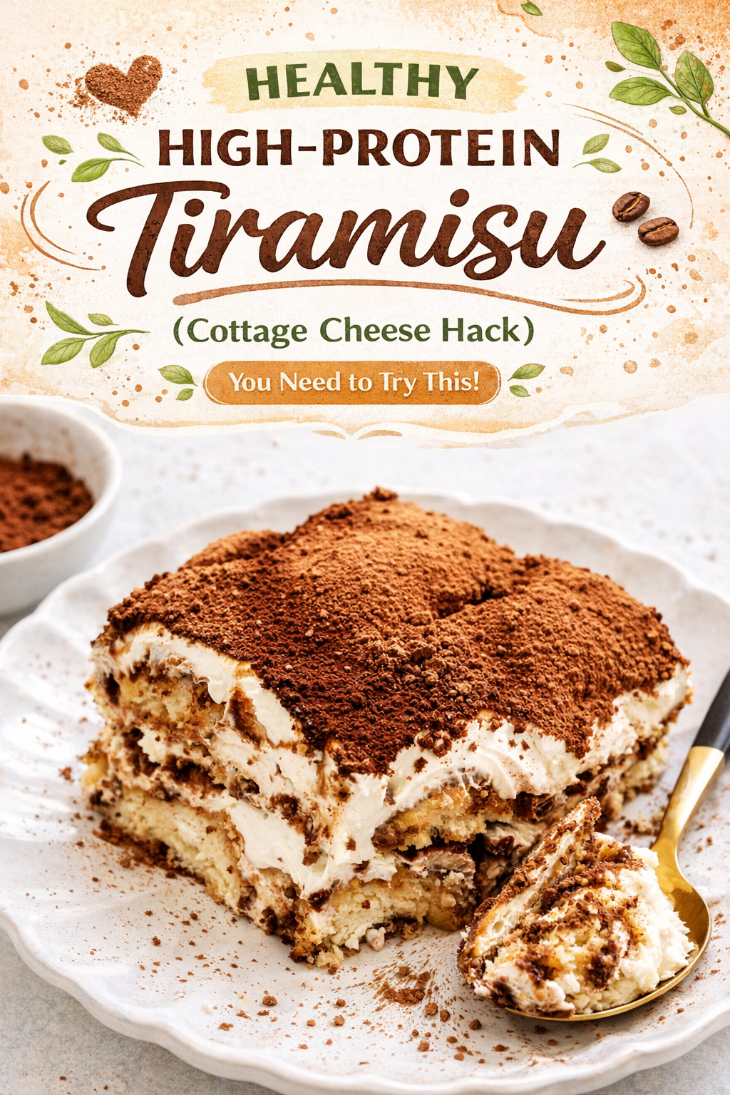 High Protein Tiramisu with Cottage Cheese