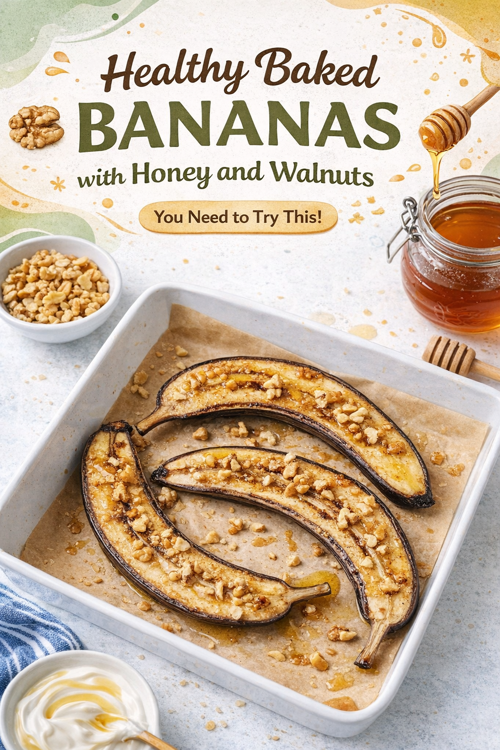 Honey Walnut Baked Bananas