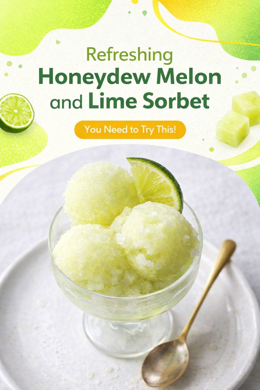 Honeydew Lime Sorbet Refreshing Delight