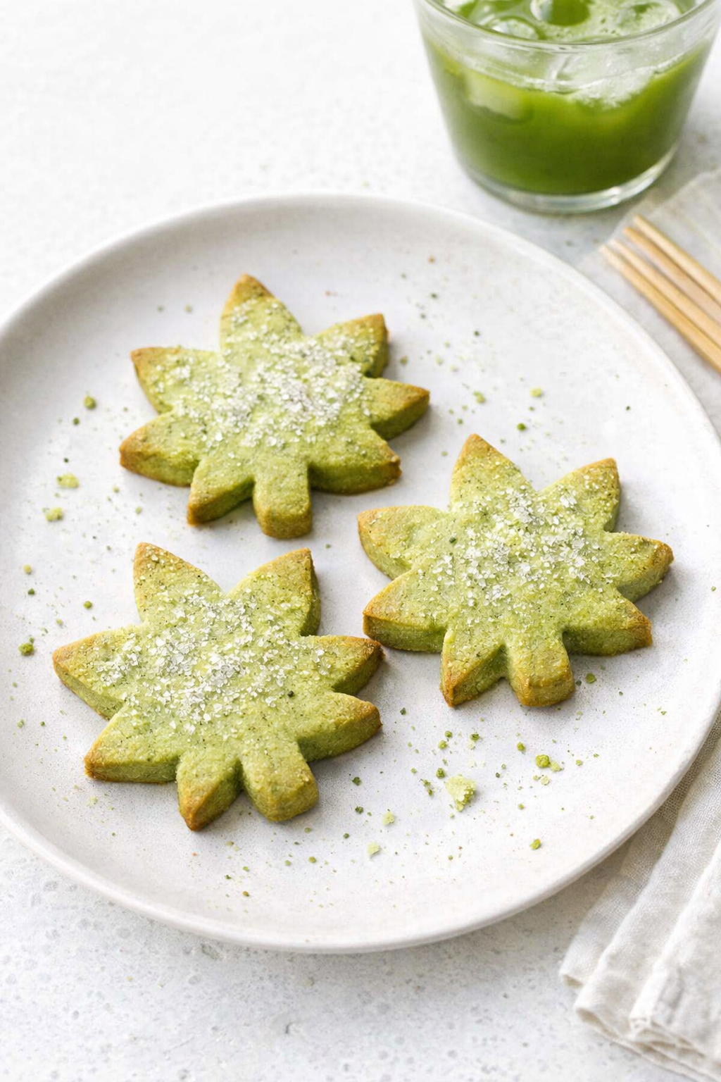 Iced Matcha Green Tea Shortbread Recipe