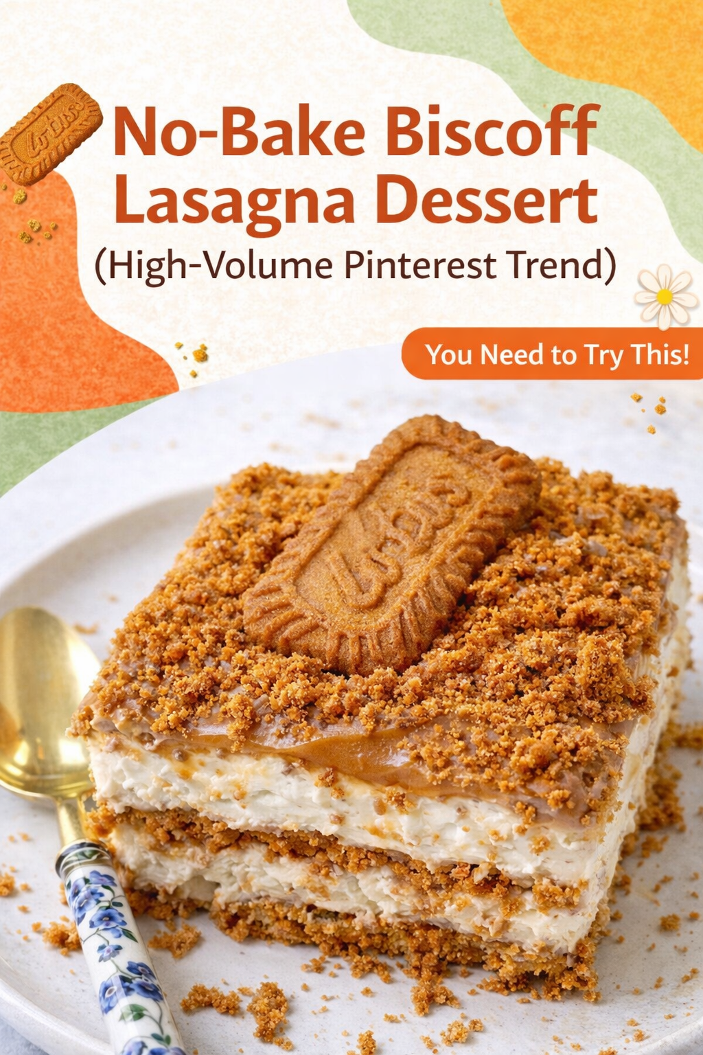 Layered Biscoff No-Bake Dessert Lasagna