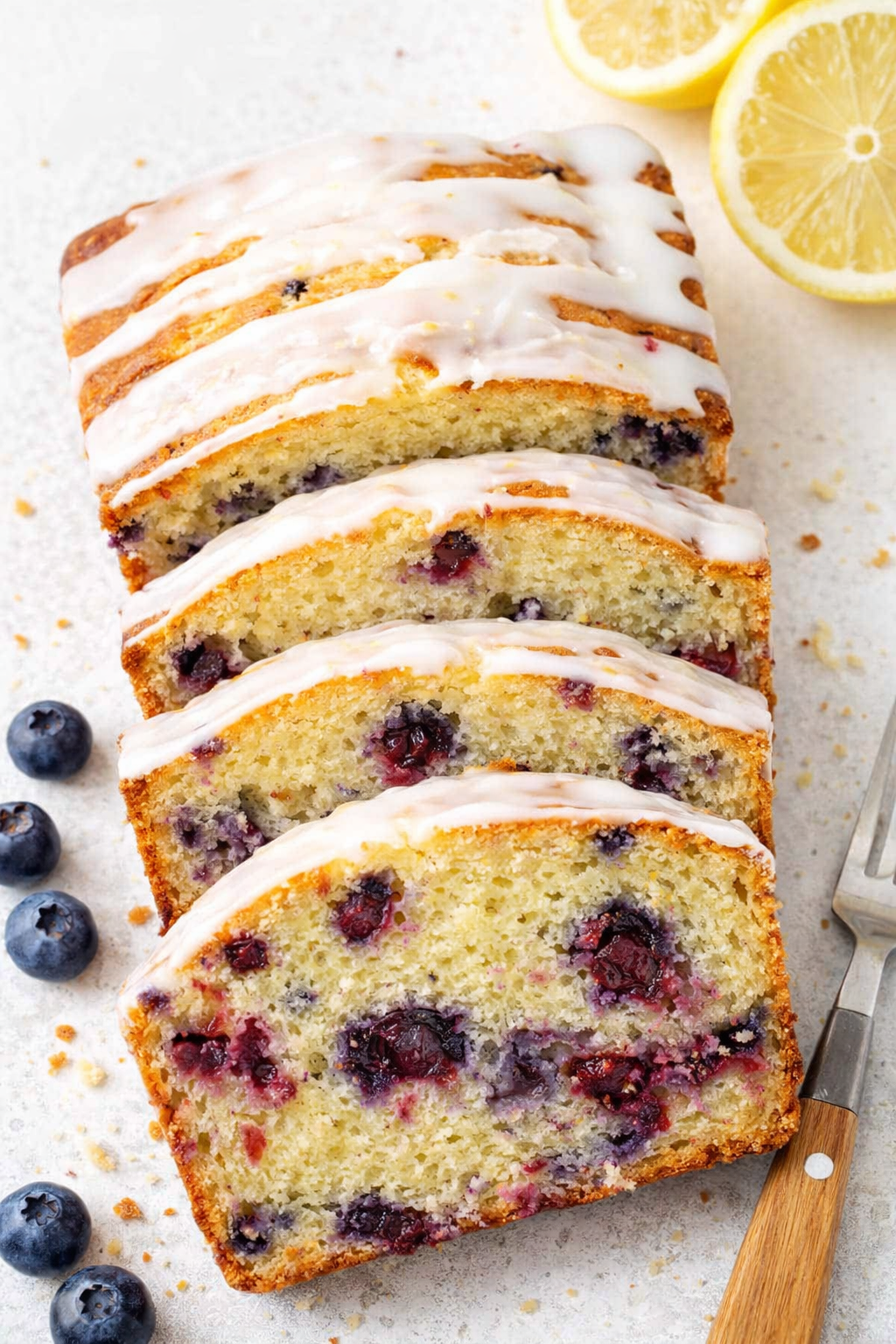 Lemon Blueberry Glazed Sweet Bread