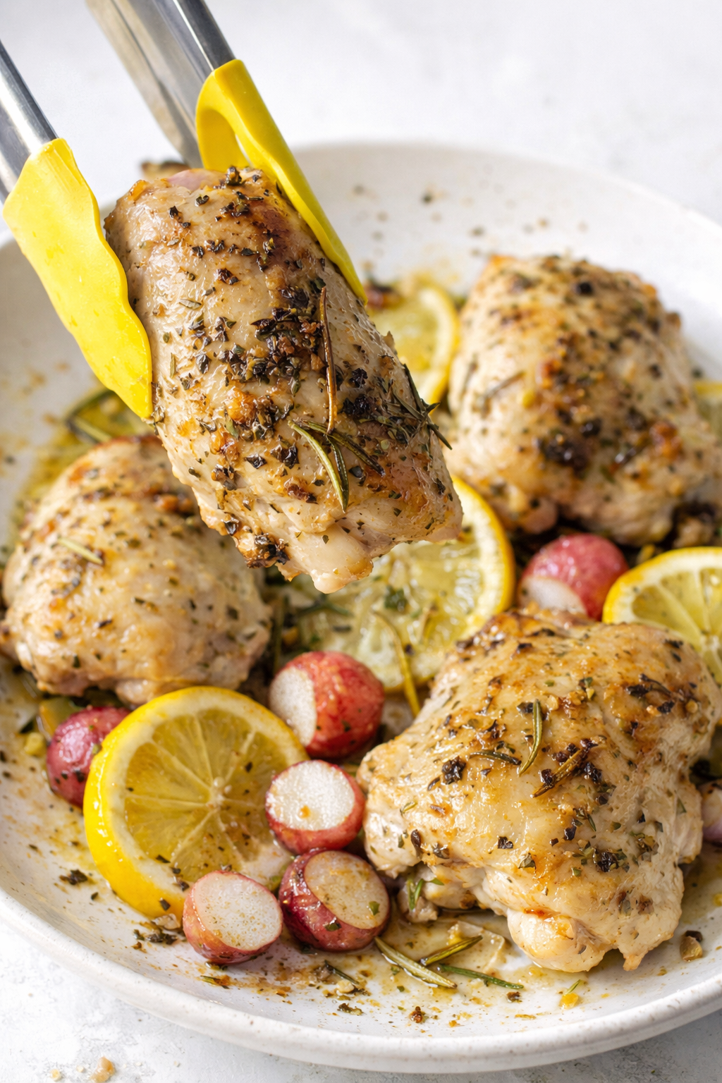Lemon Herb Chicken with Roasted Radishes