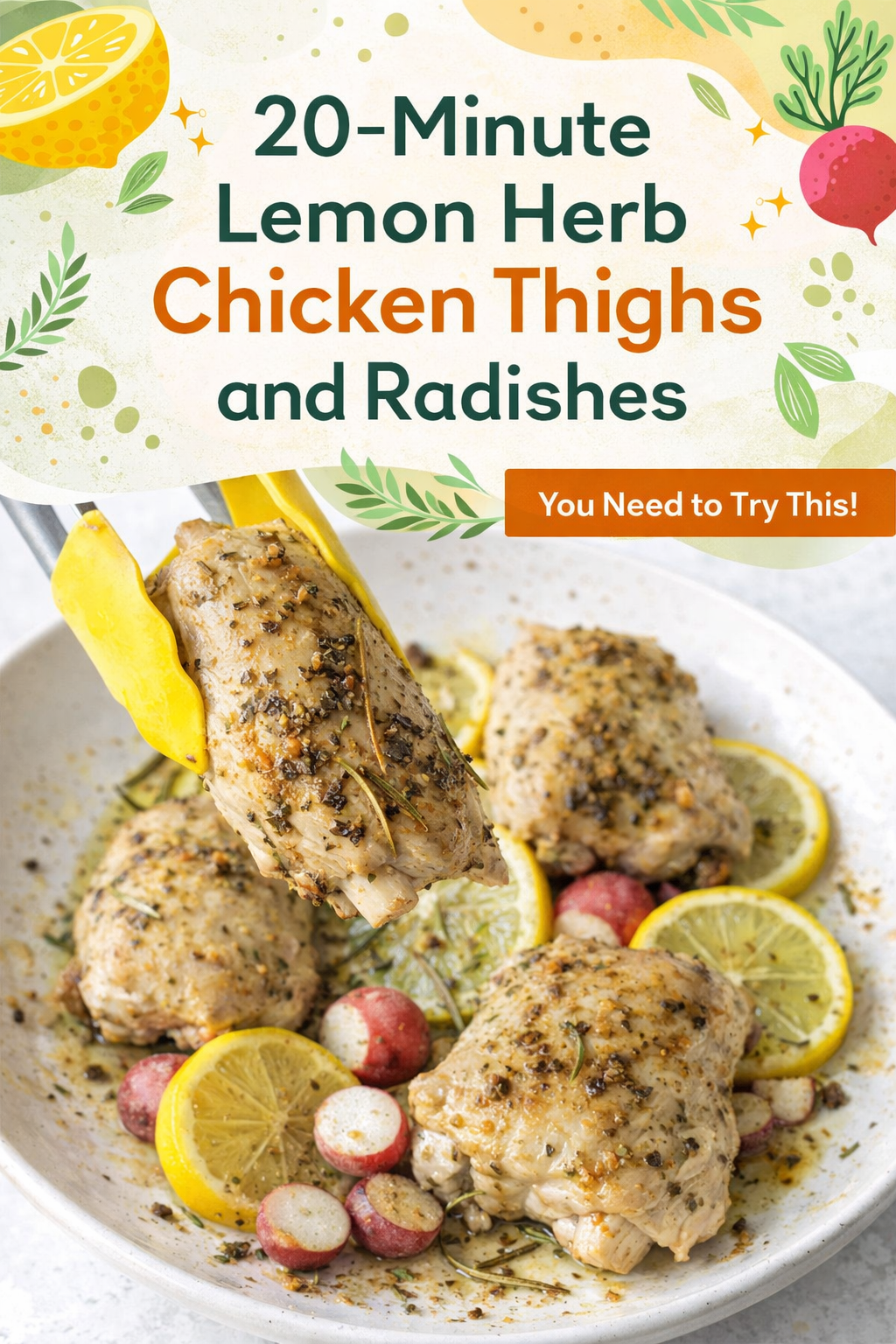 Lemon Herb Chicken with Roasted Radishes