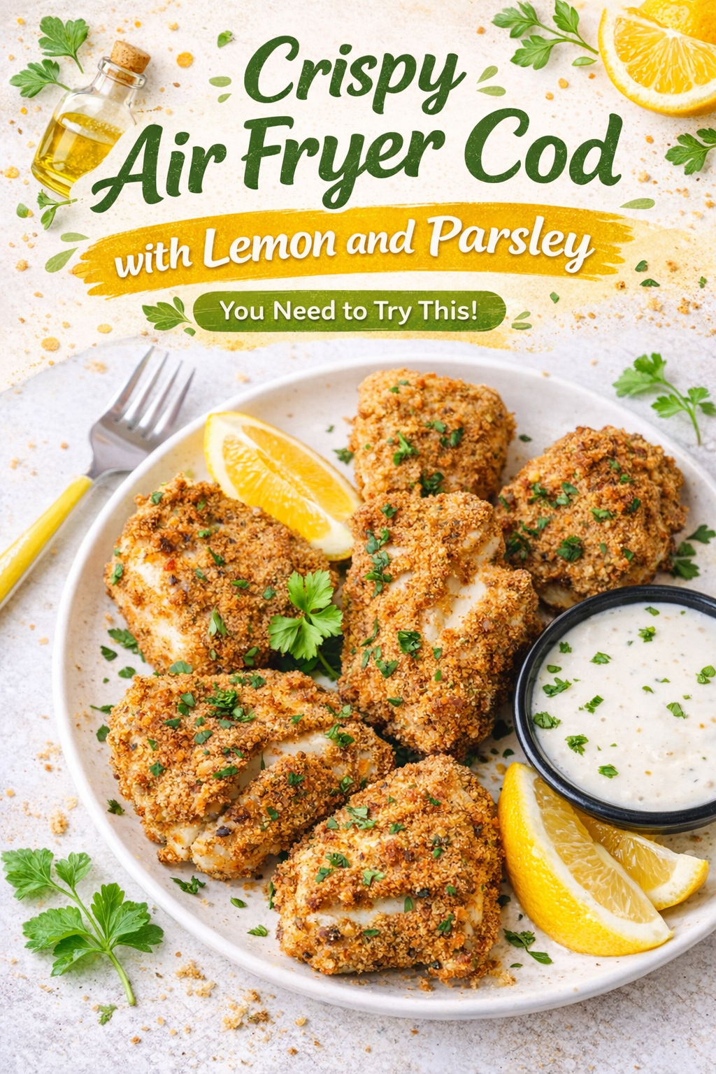 Lemon Parsley Air Fryer Cod