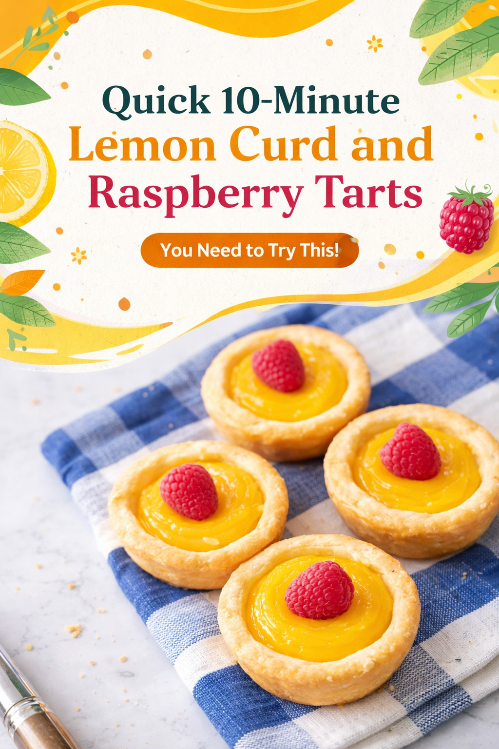 Lemon Raspberry Tarts in Ten Minutes