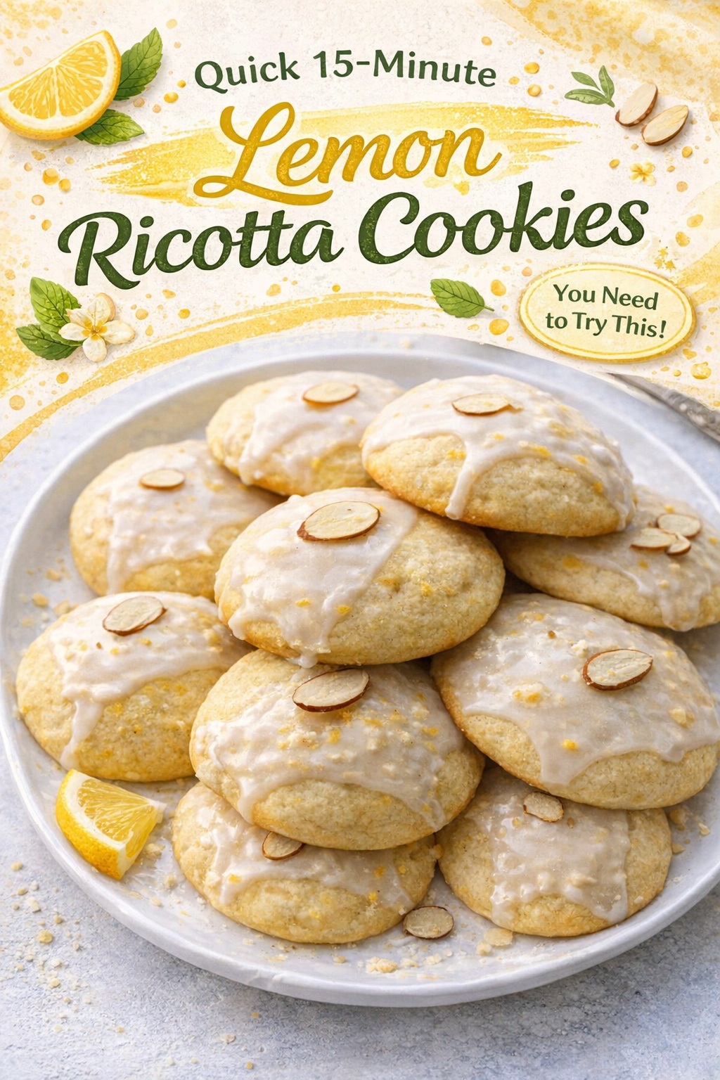 Lemon Ricotta Cookies in Fifteen Minutes