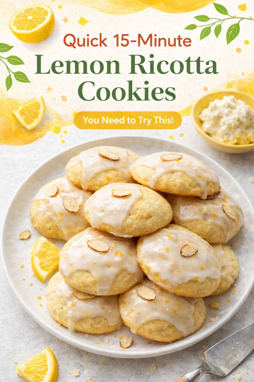 Lemon Ricotta Cookies in Fifteen Minutes