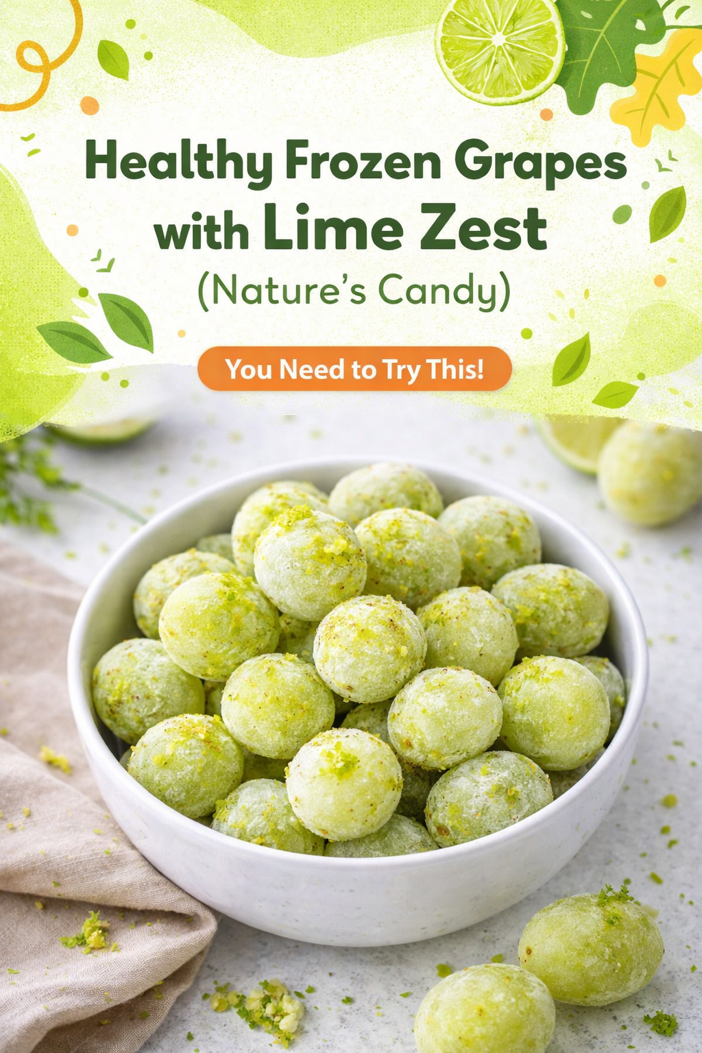 Lime Zest Frozen Grape Bites
