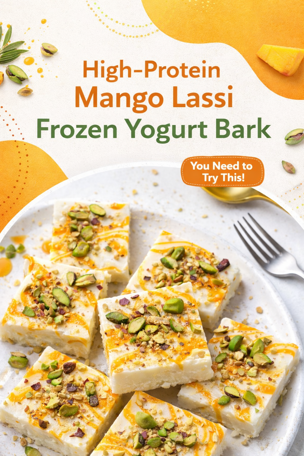 Mango Protein Frozen Yogurt Bark