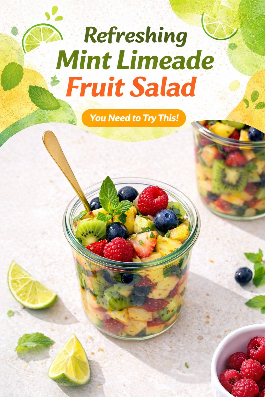 Mint Lime Fruit Salad Refresher