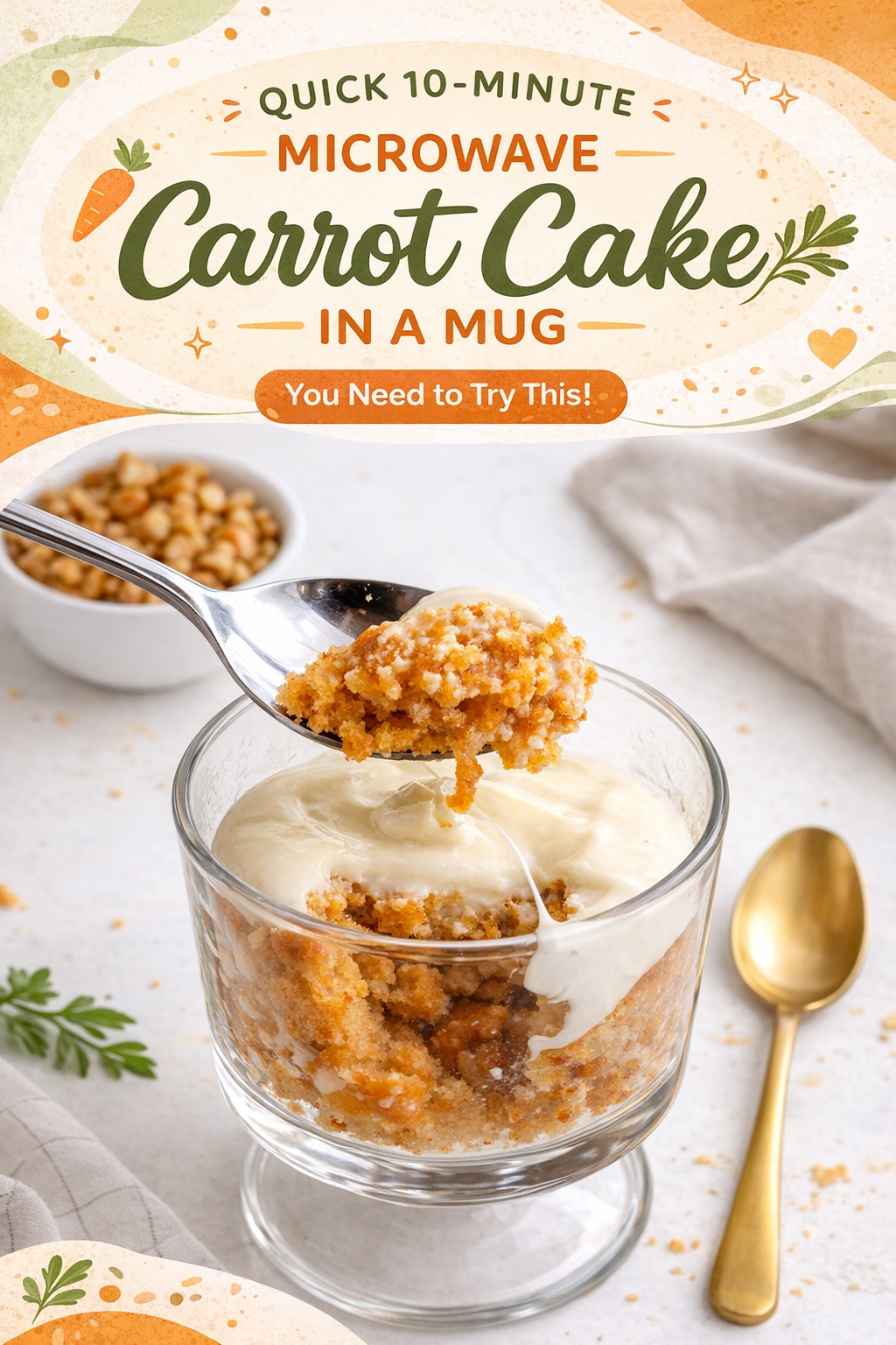 Mug-Sized Carrot Cake in Minutes