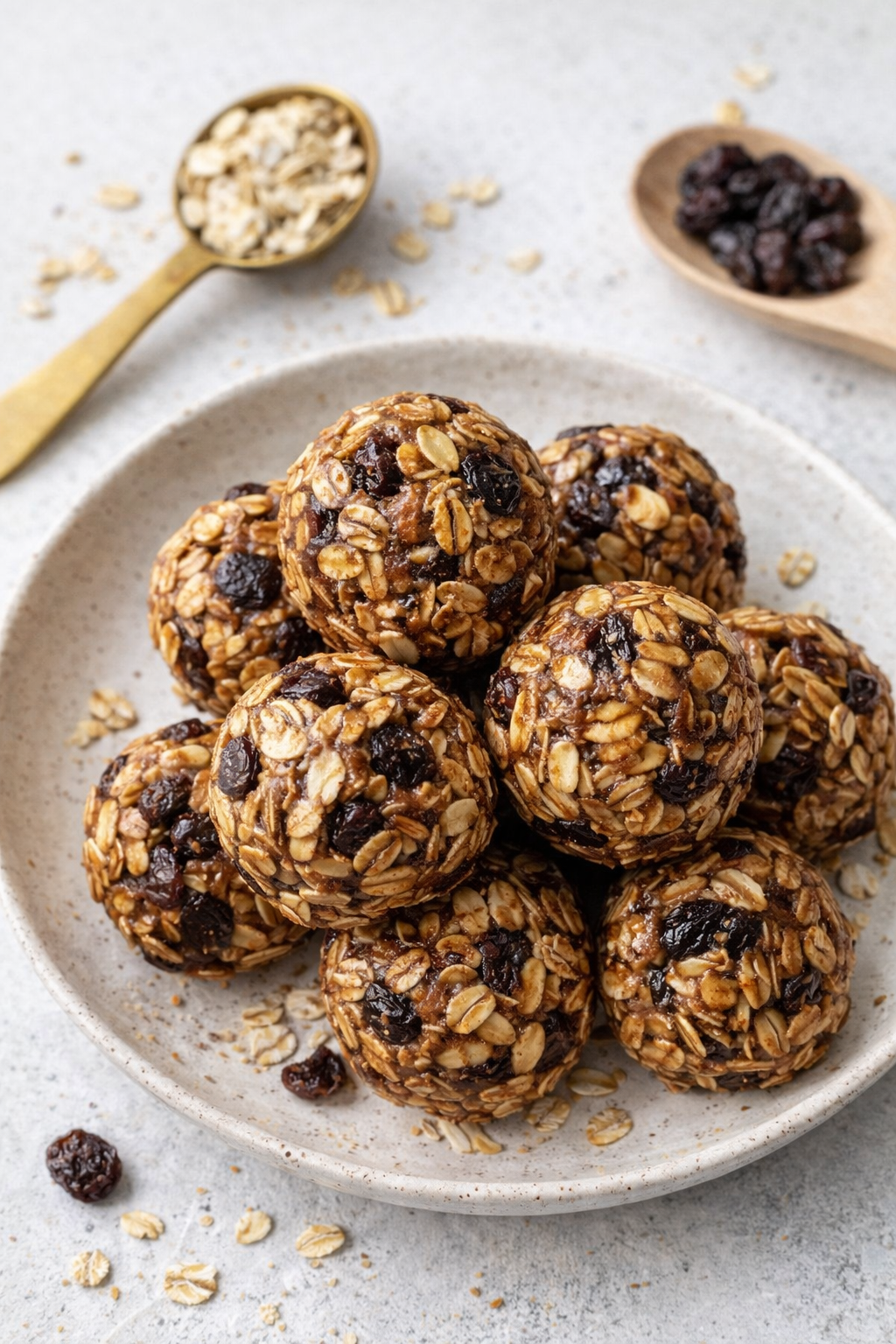 No Bake Oatmeal Raisin Energy Bites