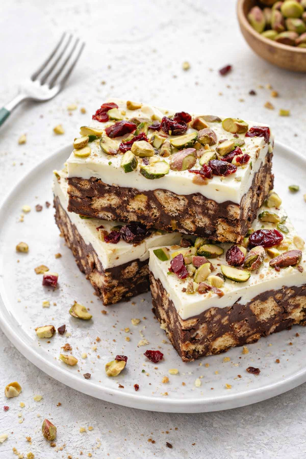 No-Bake Pistachio White Chocolate Tiffin