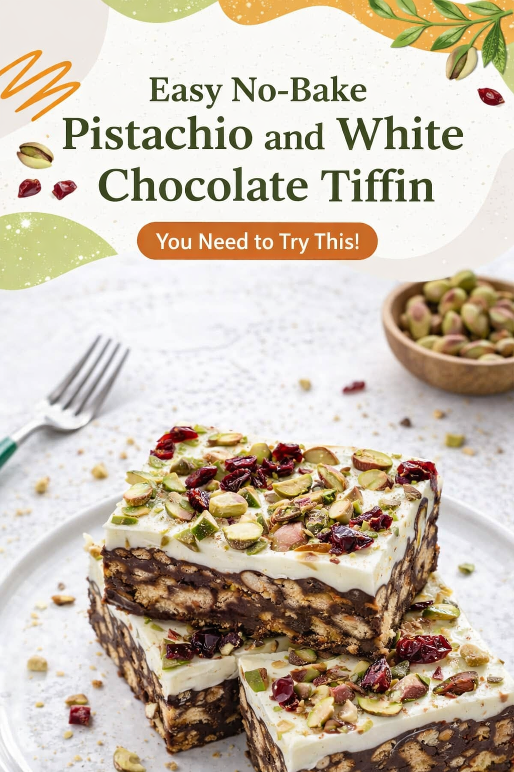 No-Bake Pistachio White Chocolate Tiffin