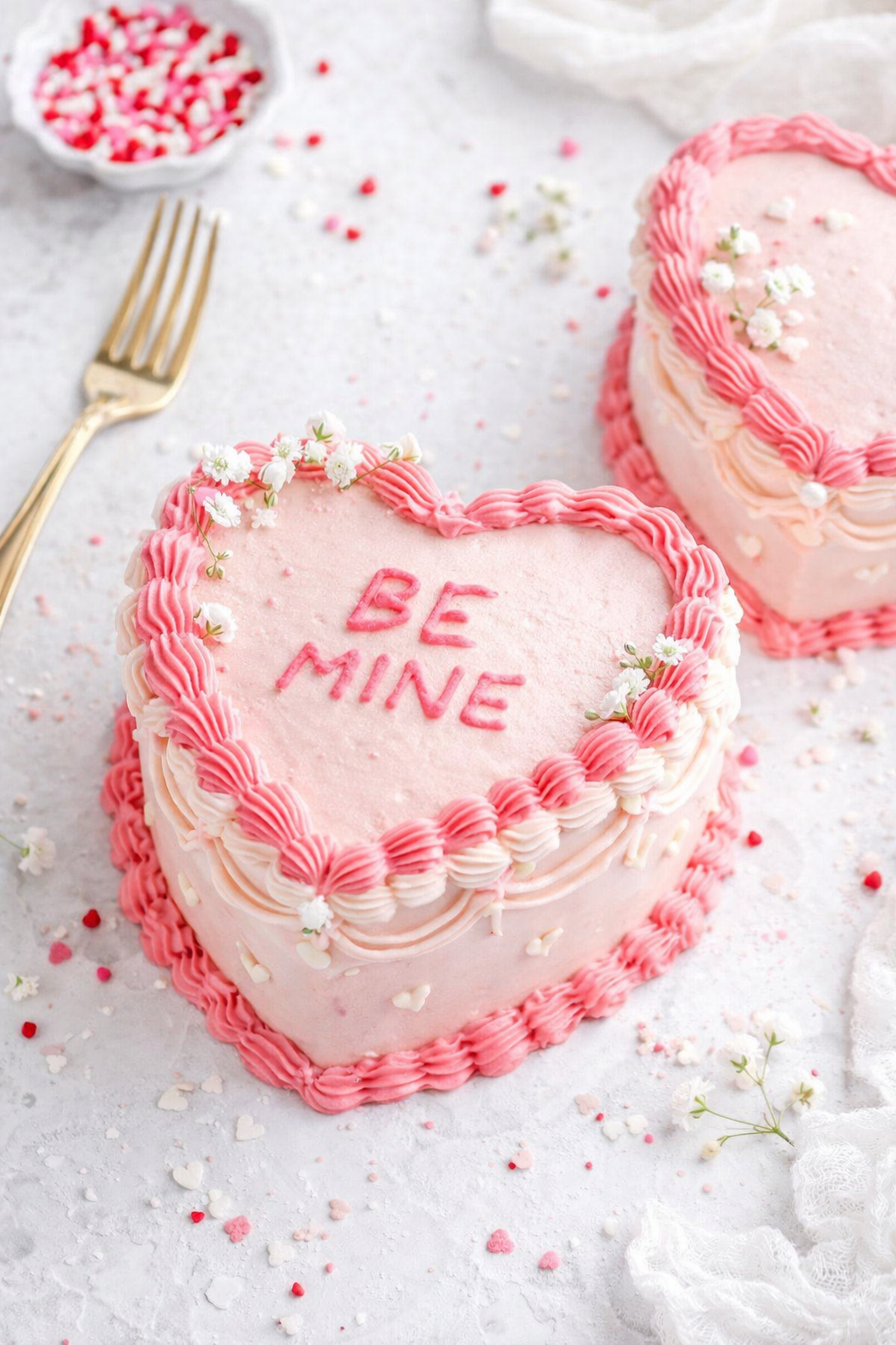 Pink Velvet Heart Cakes for Mom