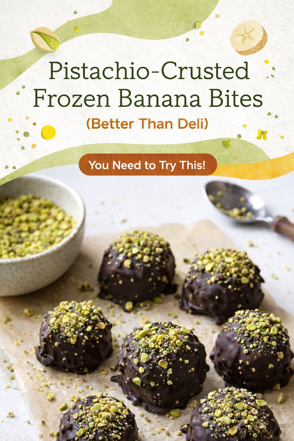 Pistachio Frozen Banana Bites Deli Style