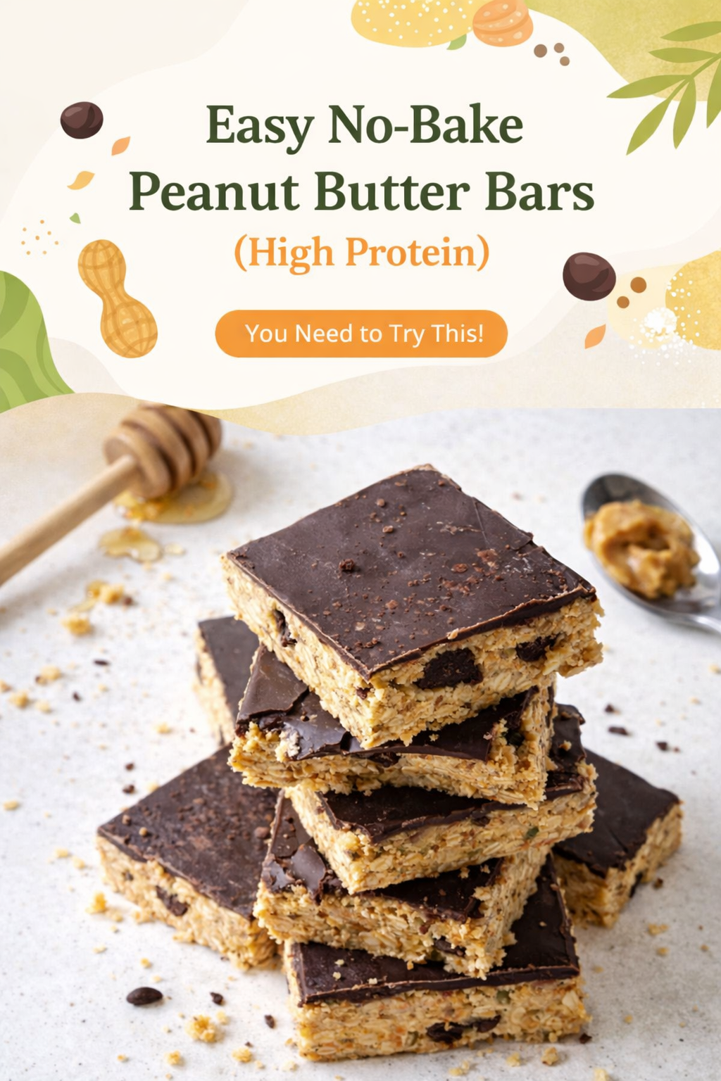 Protein Packed No-Bake Peanut Butter Squares