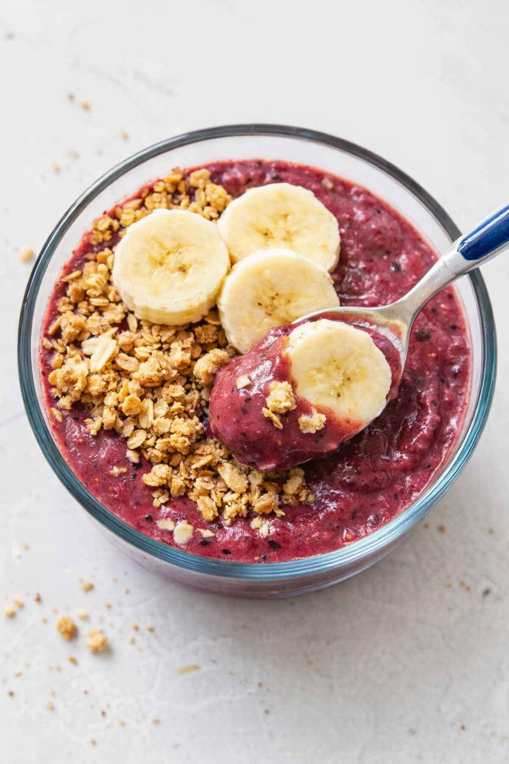 Quick Berry Acai Bowls with Homemade Granola