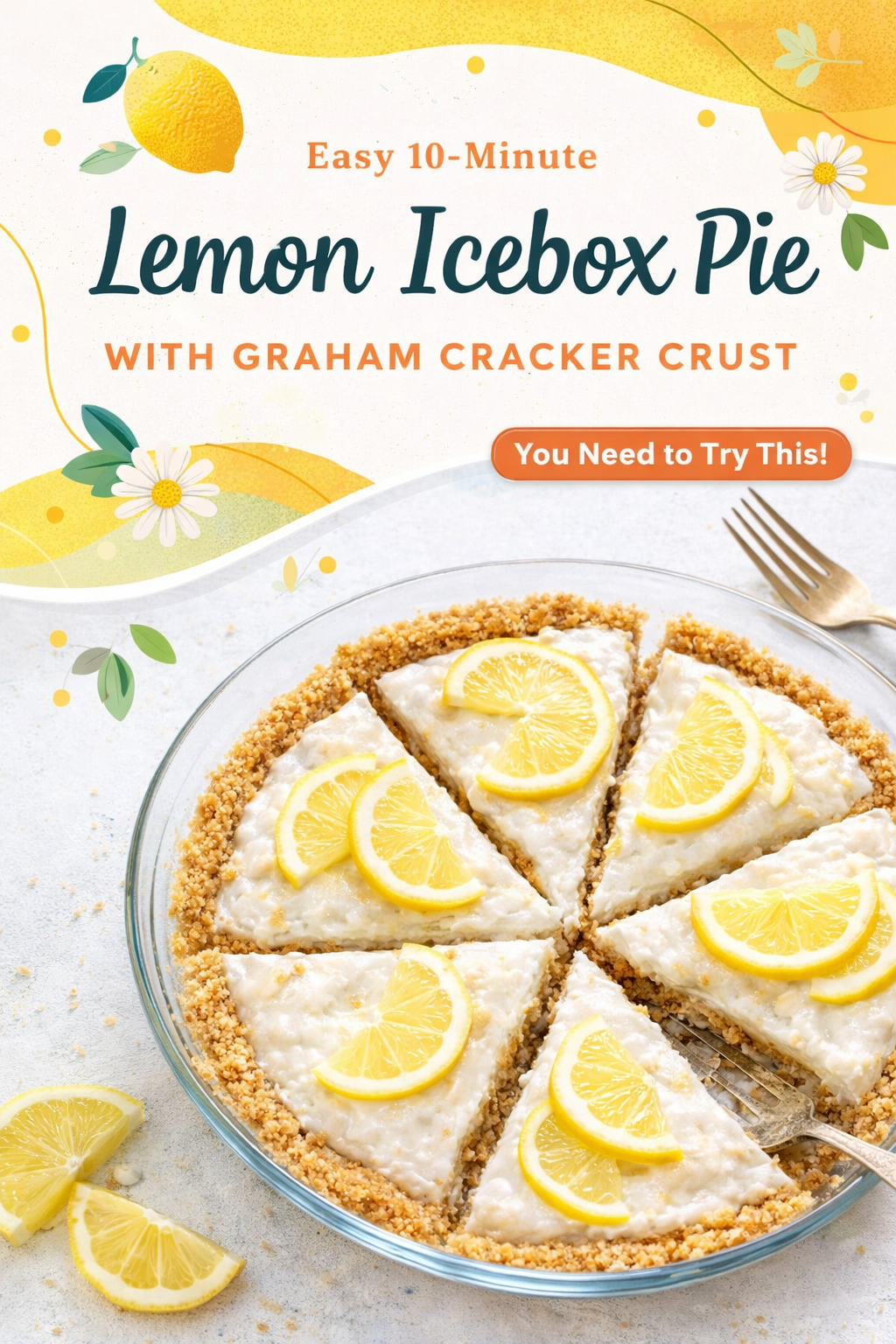 Quick Lemon Icebox Pie with Crunchy Crust