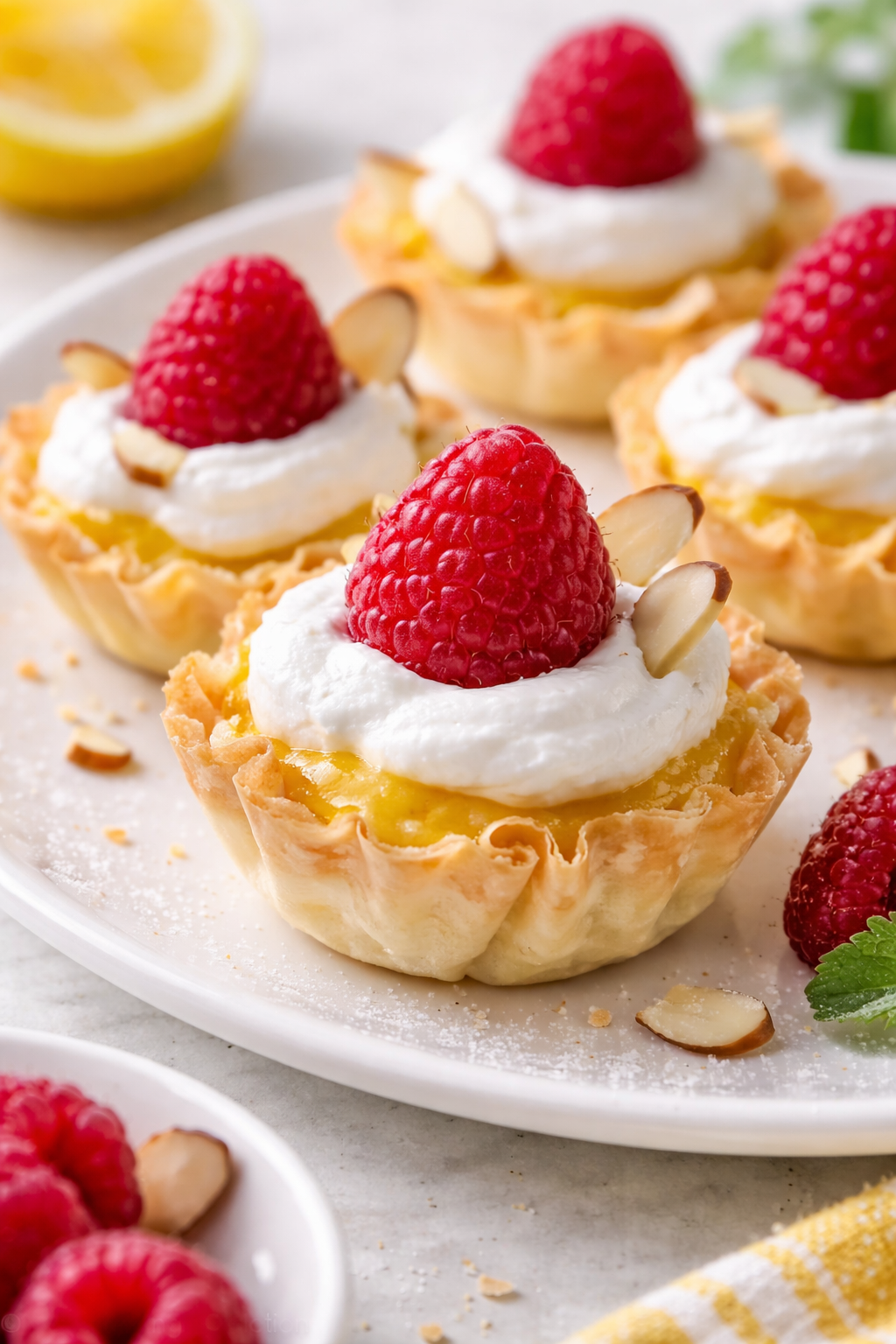 Quick Lemon Raspberry Phyllo Tarts