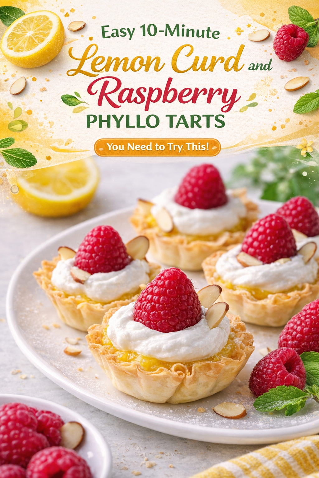 Quick Lemon Raspberry Phyllo Tarts