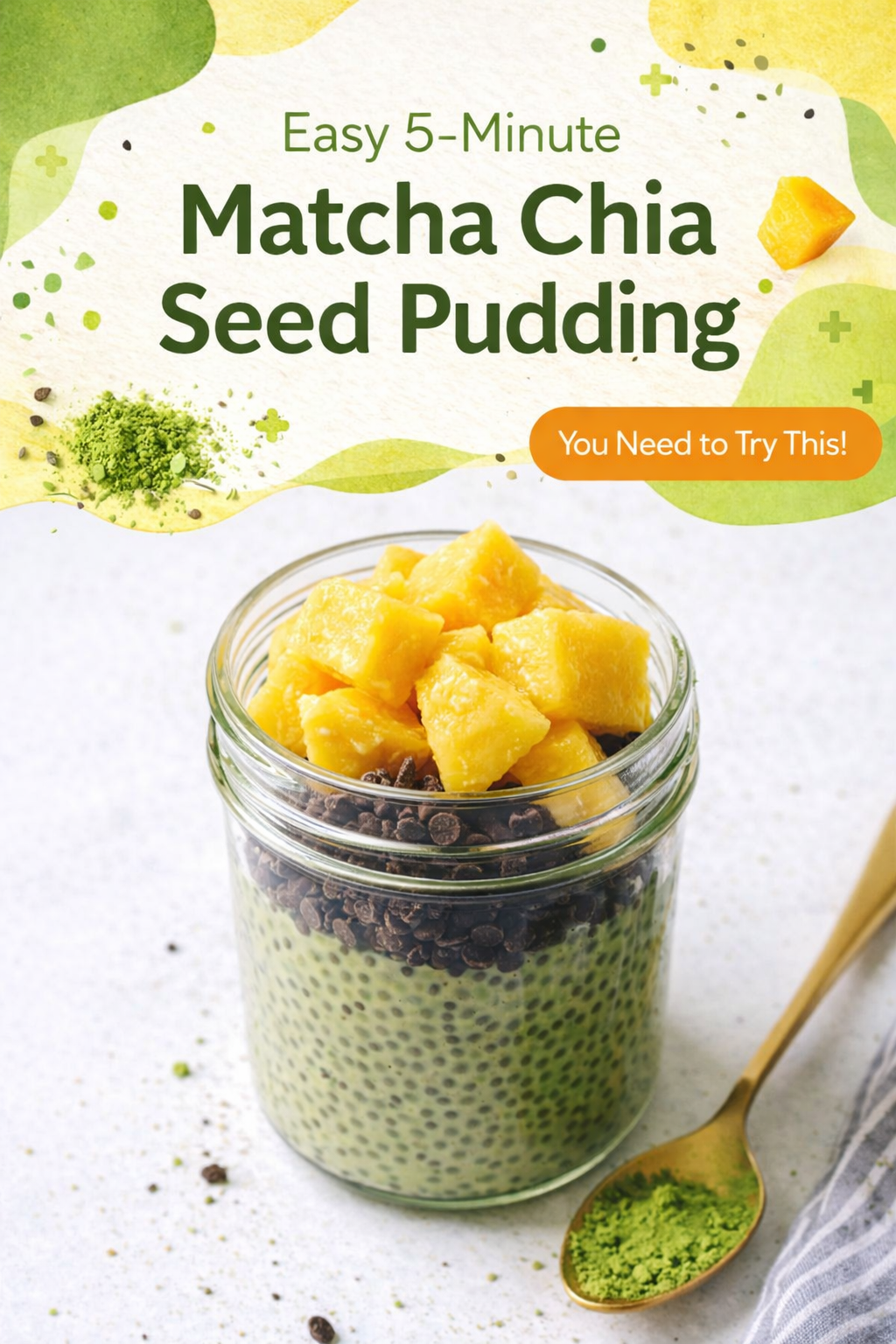 Quick Matcha Chia Pudding