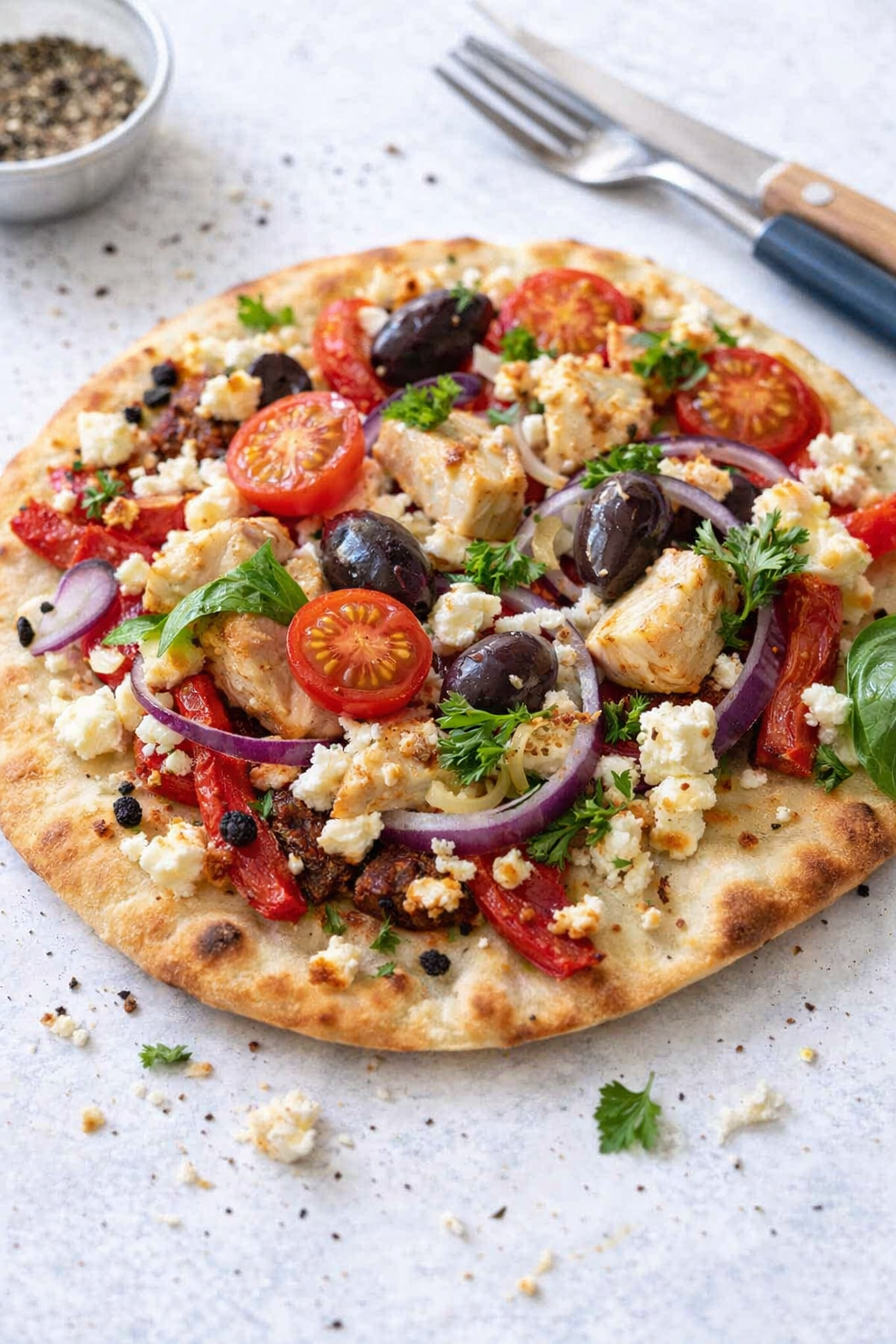 Quick Mediterranean Flatbreads with Feta