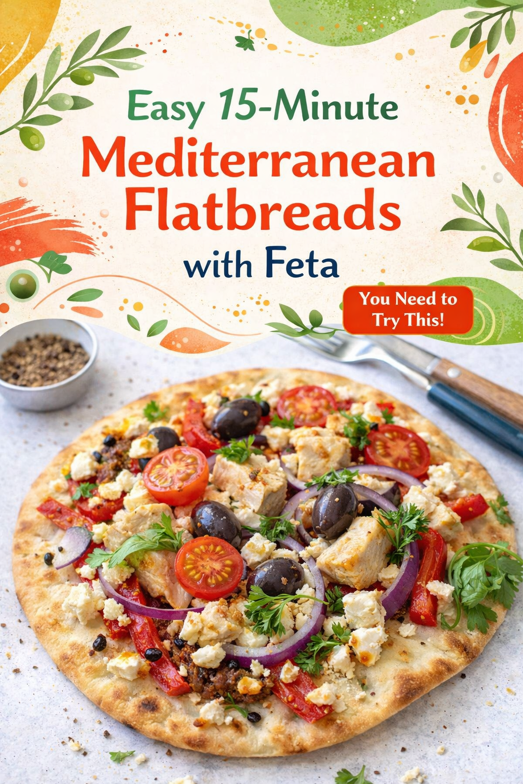 Quick Mediterranean Flatbreads with Feta