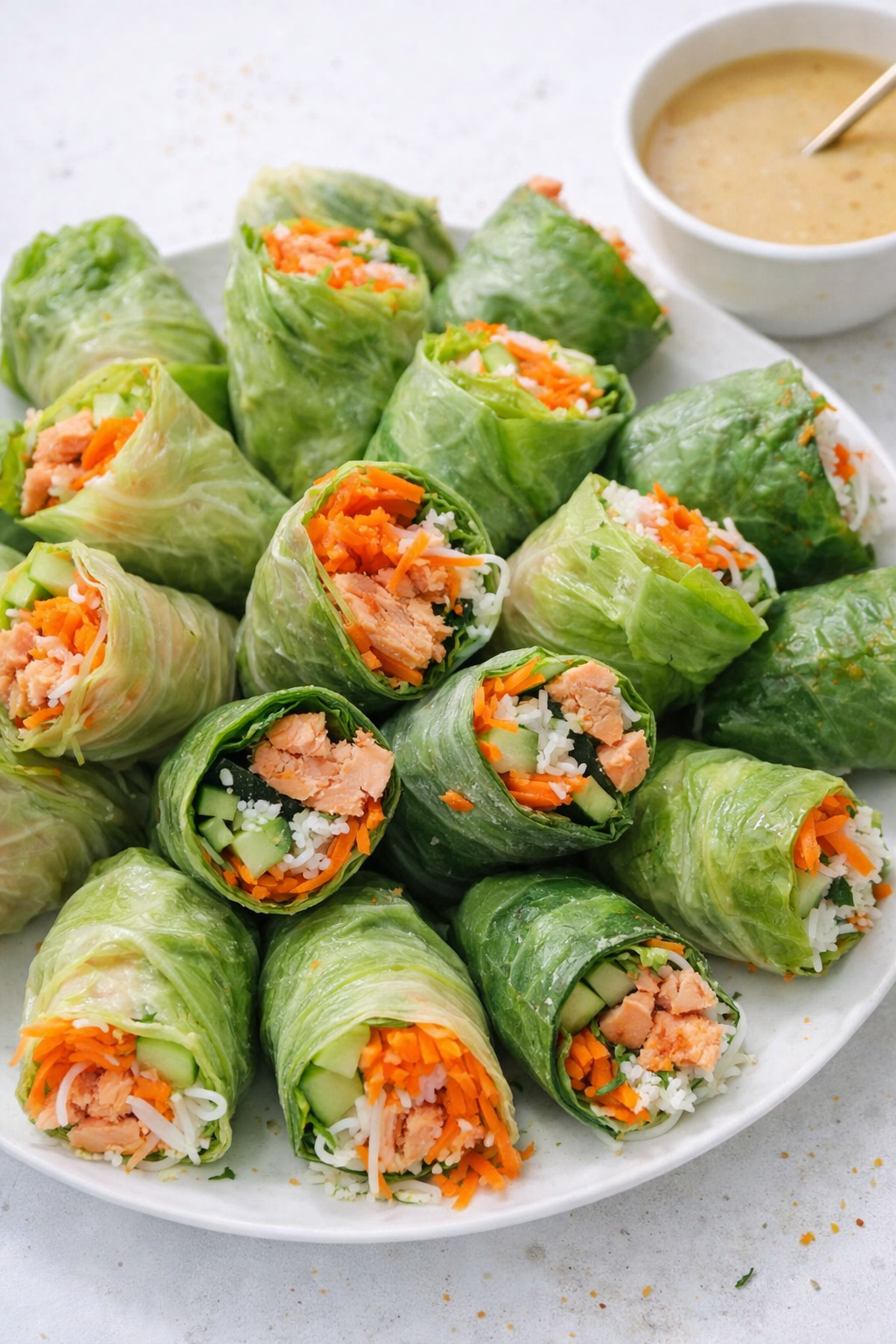 Quick Miso Salmon Fresh Spring Rolls