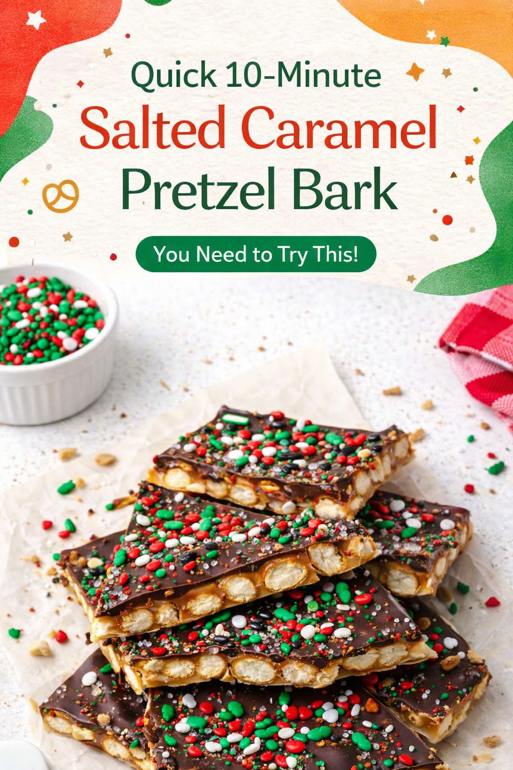 Quick Salted Caramel Pretzel Bark Recipe