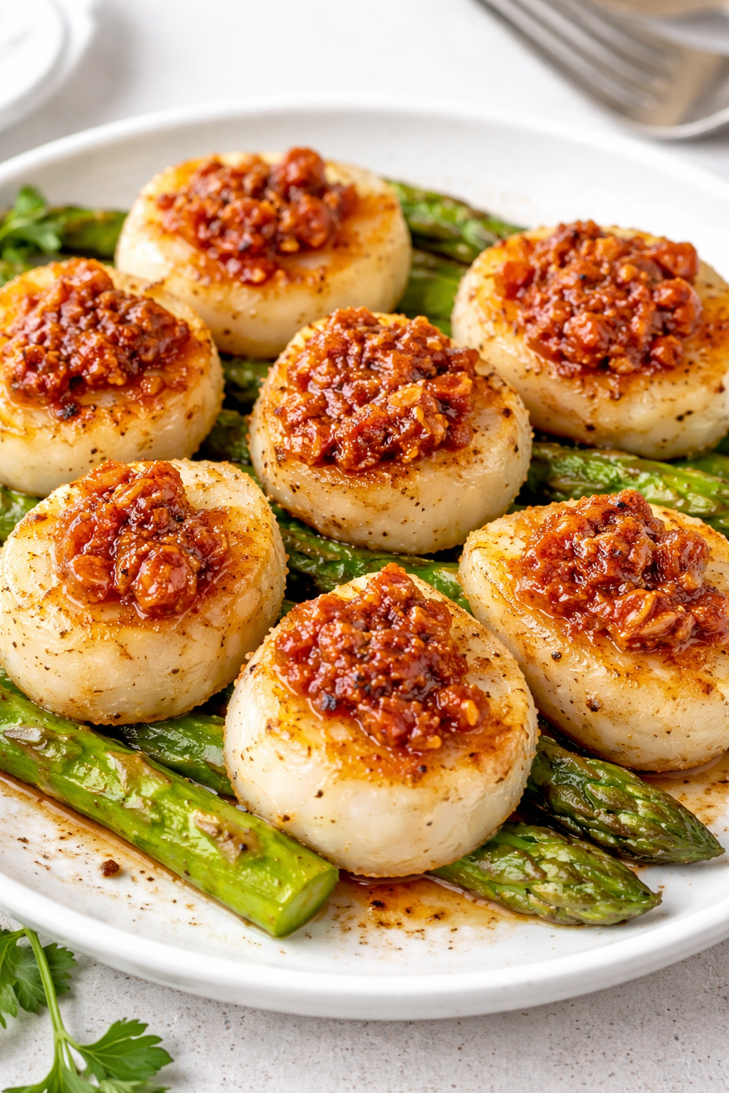 Quick Seared Scallops with Lemon Asparagus