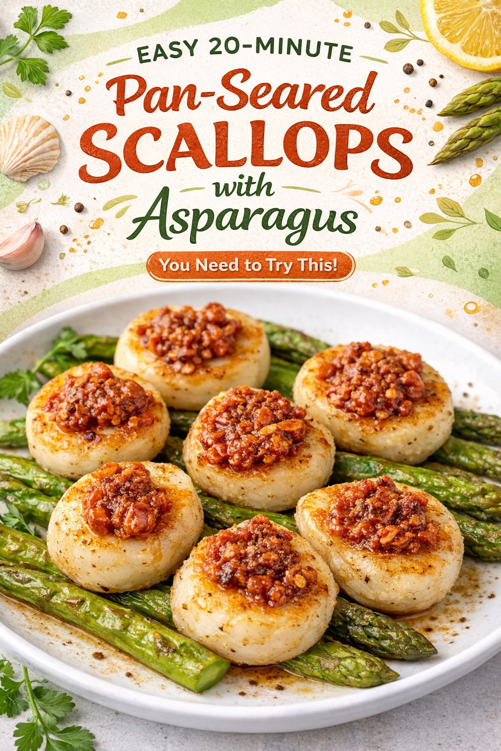 Quick Seared Scallops with Lemon Asparagus