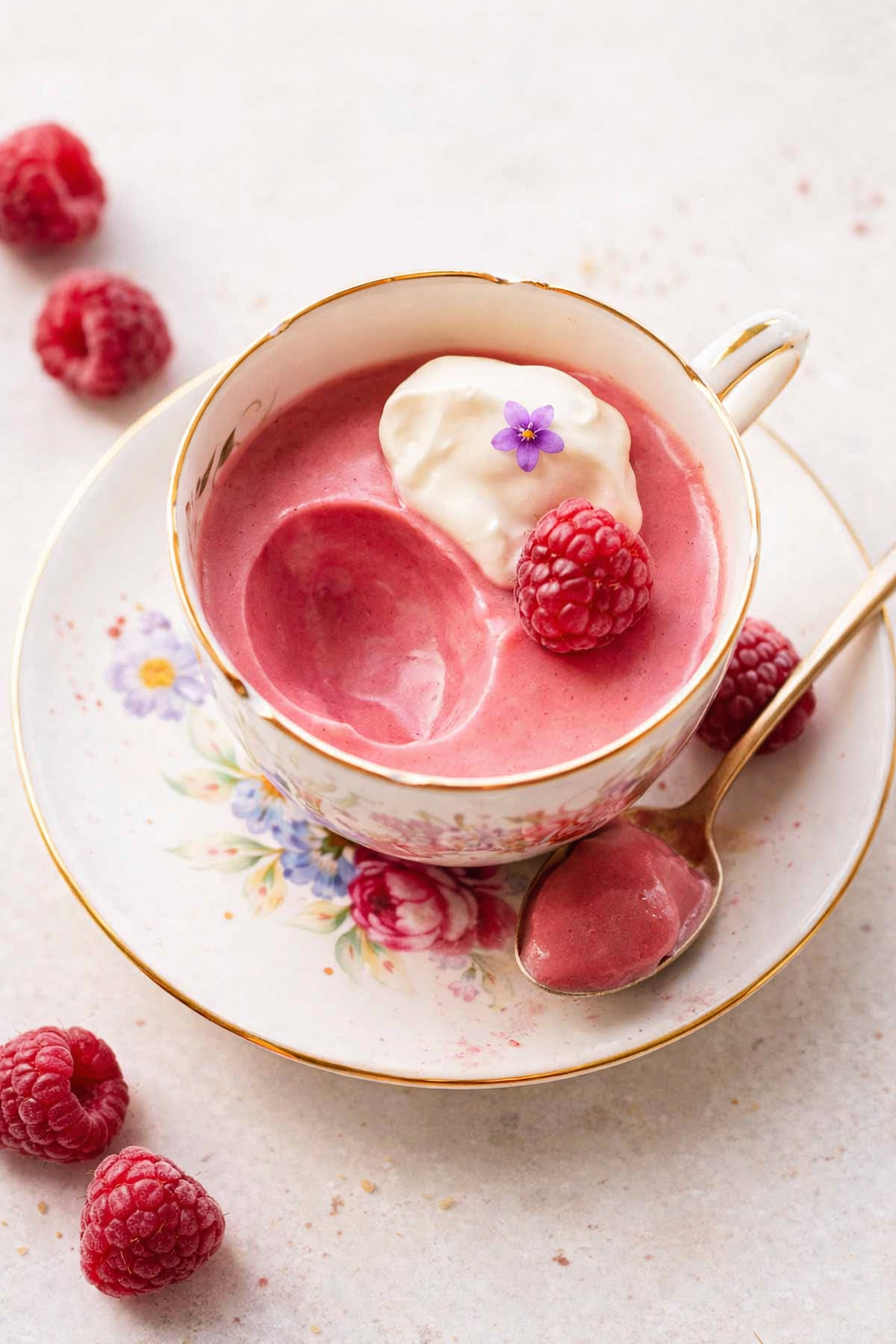 Raspberry Rose Quick Posset