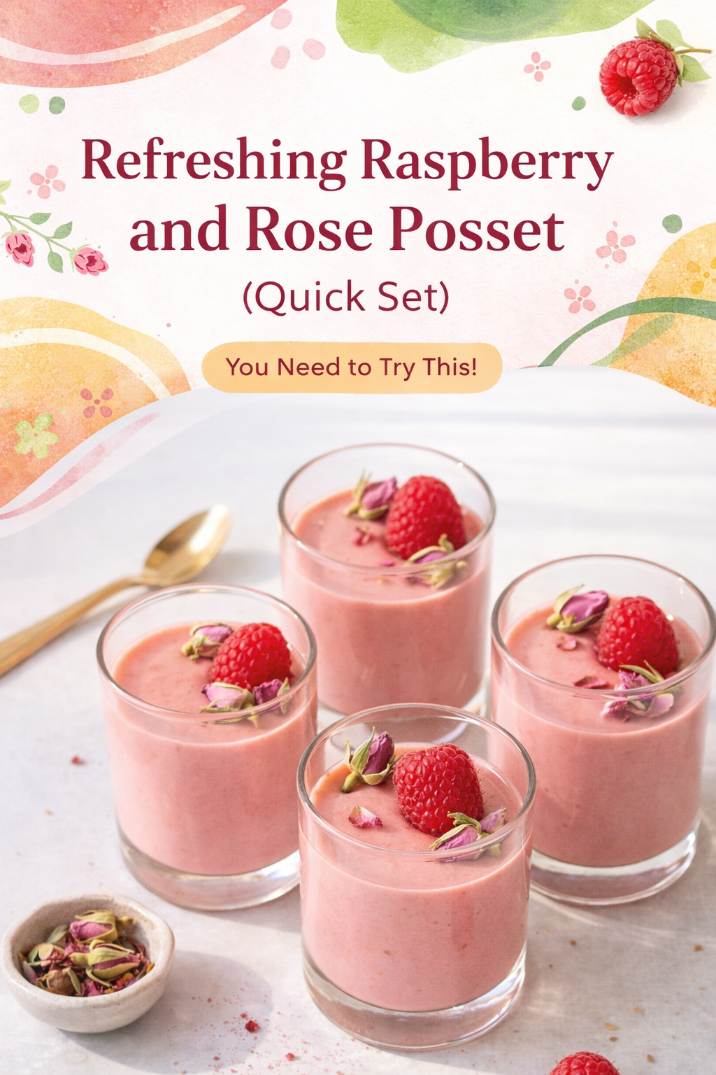 Raspberry Rose Quick Posset