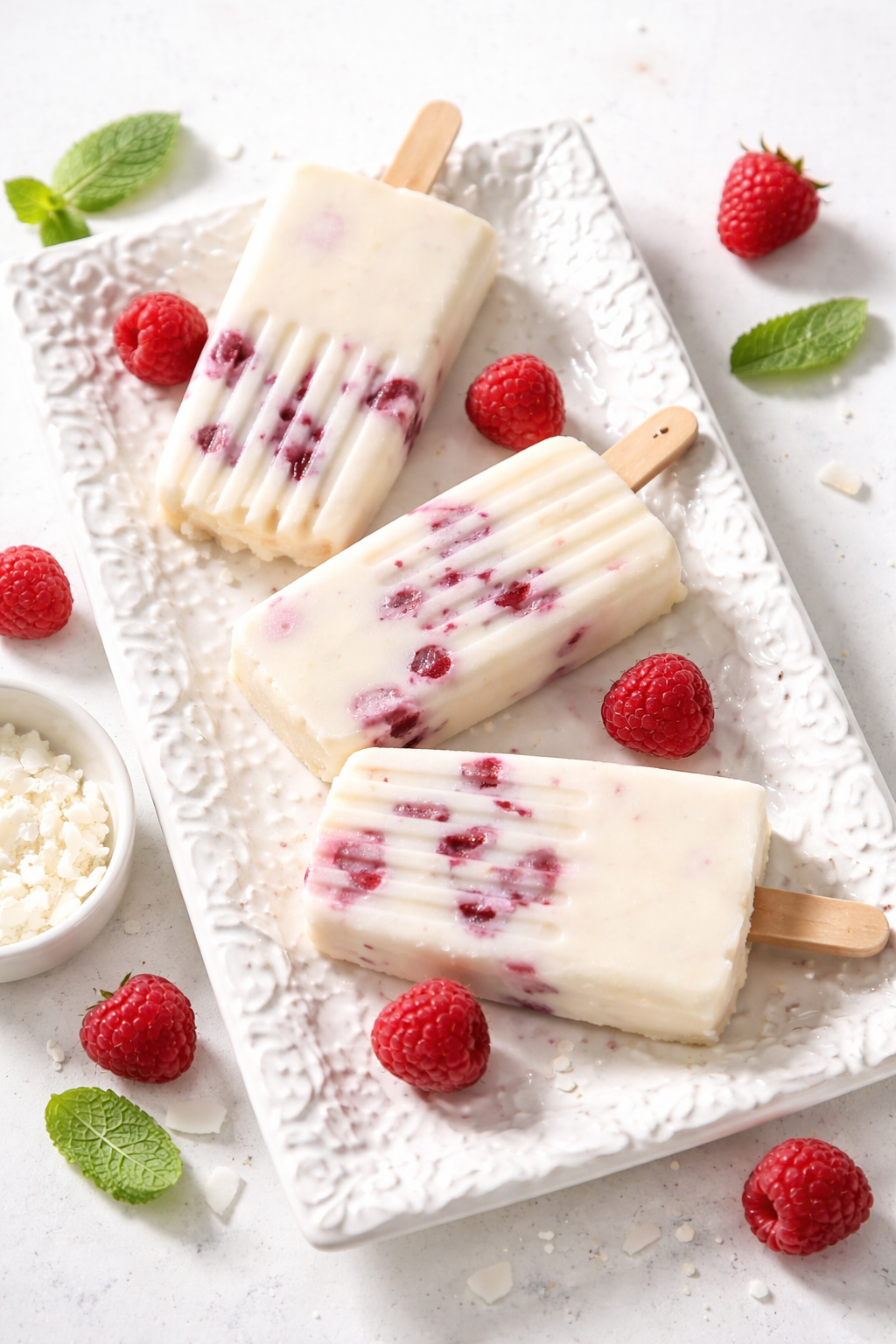 Raspberry Swirl Frozen Yogurt Bars