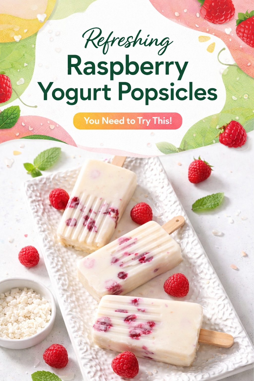 Raspberry Swirl Frozen Yogurt Bars