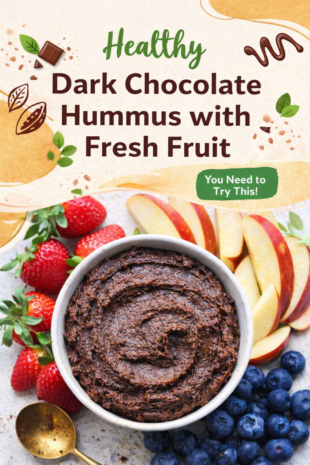 Rich Dark Chocolate Hummus and Fruit Dip