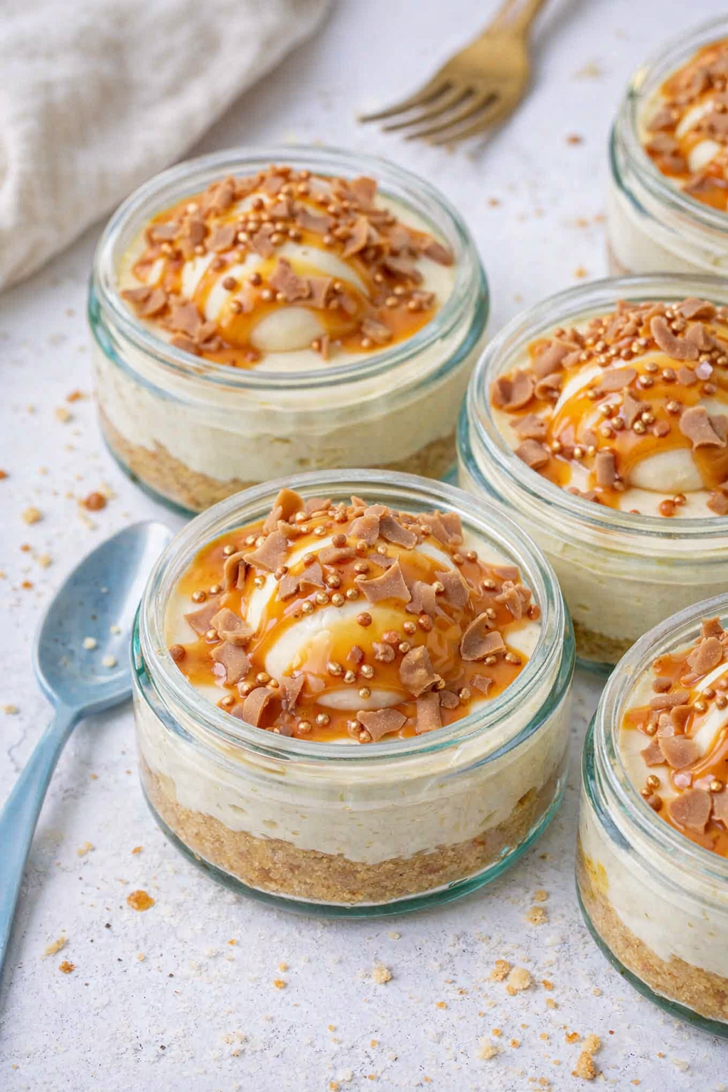 Salted Caramel No-Bake Cheesecake Pots