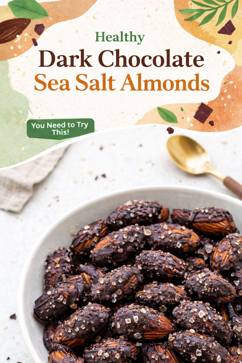 Sea Salt Almonds Dark Chocolate Healthy Snack