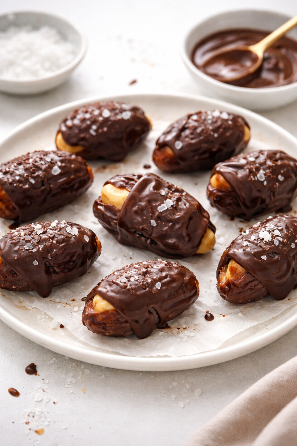 Sea Salt Chocolate Dipped Dates
